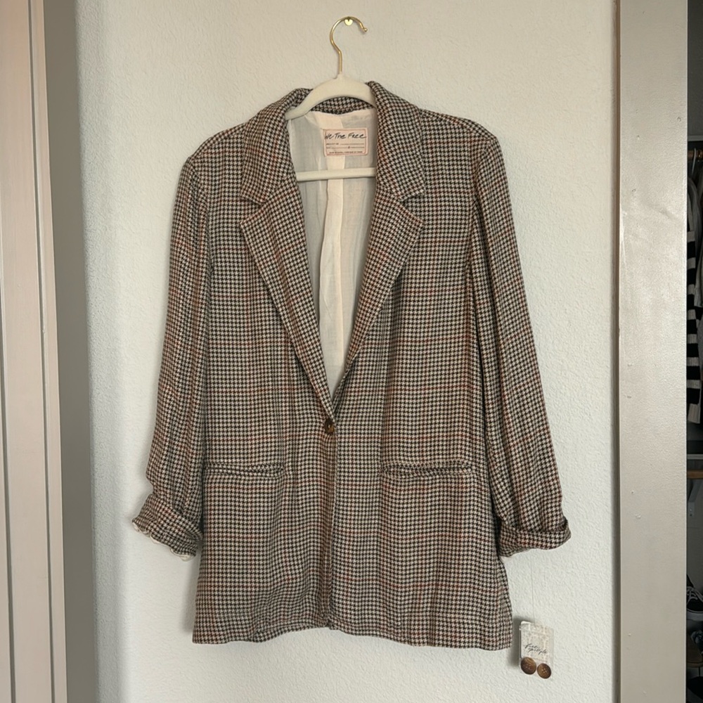 Free People oversized plaid blazer